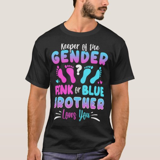 男女別のピンクやブルーブラザーのキーパーよ Tシャツ (正面)