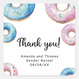 男女別の水感謝してい色ドーナツ スクエアシール