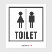 男女別アイコン付き公衆トイレのビニールシール シール (シート)