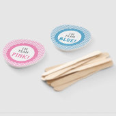 男女別リビールチームのピンクまたは青いギンガムチェック ハンドファン (組立なし)