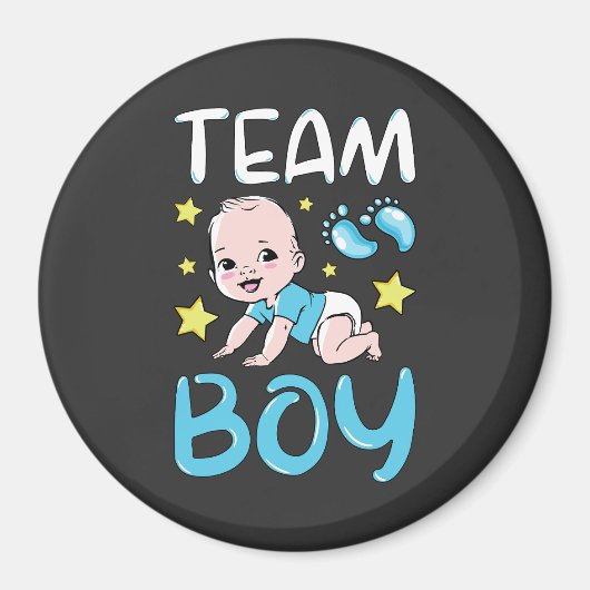 男女別リビールチーム少年パーティーセットサークル マグネット (正面)