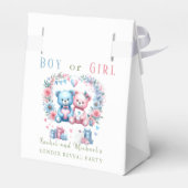 男女別リビールベイビーシャワーTeddy Bear blue pink 3 - フェイバーボックス (裏面サイド)