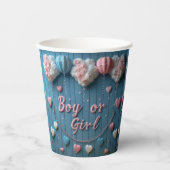 男女別リビールボーイ/ガール紙カップ 紙コップ (正面)