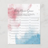 男女別リビール水色ベビー名シャワーゲーム (正面)