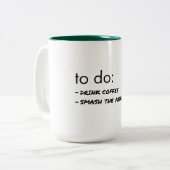 男女同権主義のコーヒー・マグ ツートーンマグカップ (正面左)