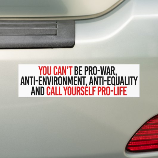 -男女同権主義のバンパーあなた自身を妊娠中絶反対と電話できません バンパーステッカー (車上)