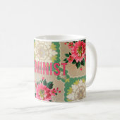 男女同権主義のヴィンテージの壁紙のマグ コーヒーマグカップ (正面右)