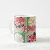 男女同権主義のヴィンテージの壁紙のマグ コーヒーマグカップ (正面左)