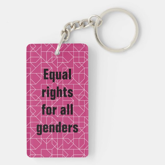 男女同権主義の女性のメスの女の子の追随的で等しい女性 キーホルダー (裏面)