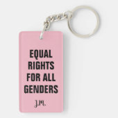 男女同権主義の女性のメスの女の子の追随的で等しい女性 キーホルダー (裏面)