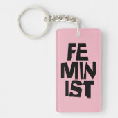 男女同権主義の女性のメスの女の子の追随的で等しい女性 キーホルダー (正面)
