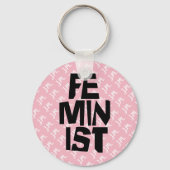 男女同権主義の女性のメスの女の子の追随的で等しい女性 キーホルダー (正面)