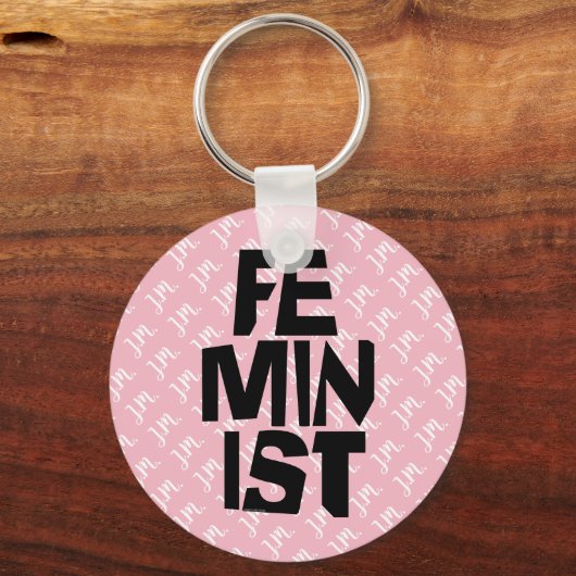 男女同権主義の女性のメスの女の子の追随的で等しい女性 キーホルダー (正面)
