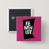 男女同権主義の女性のメスの女の子の追随的で等しい女性 缶バッジ (正面&裏面)