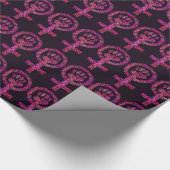 男女同権主義の握りこぶしの女性力のピンク及び紫色 ラッピングペーパー (角)