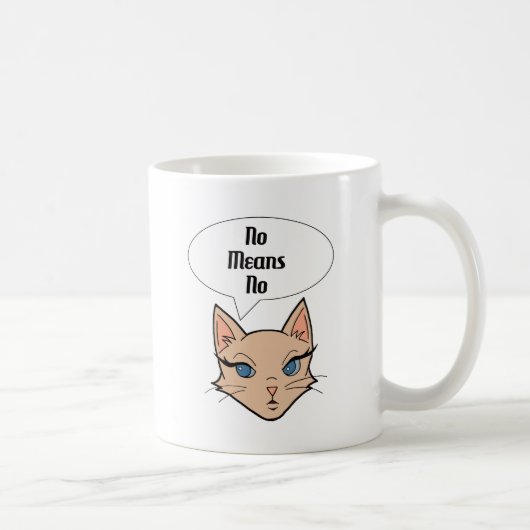 男女同権主義猫|の政治漫画のイラストレーション コーヒーマグカップ (右)