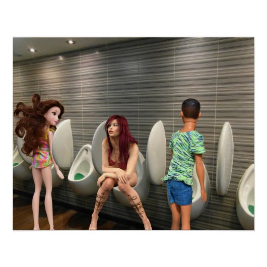男女混合トイレ。 ポスター (正面)