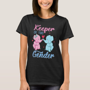 男女象のピンクまたは青の性別の管理人 Tシャツ
