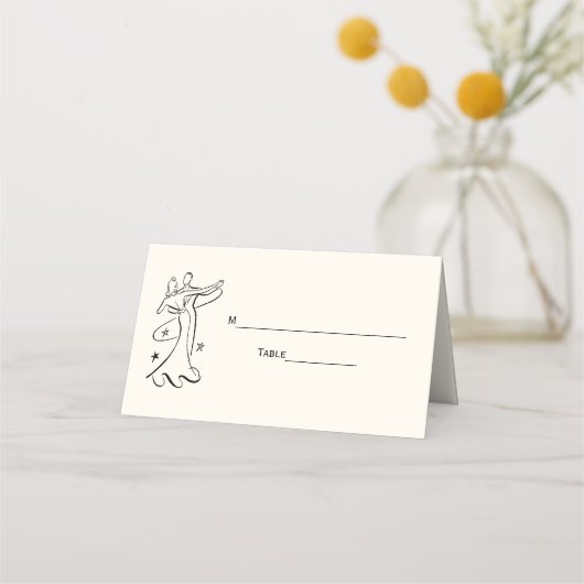 男女踊り護衛カード座席表アイボリー プレイスカード (裏面)