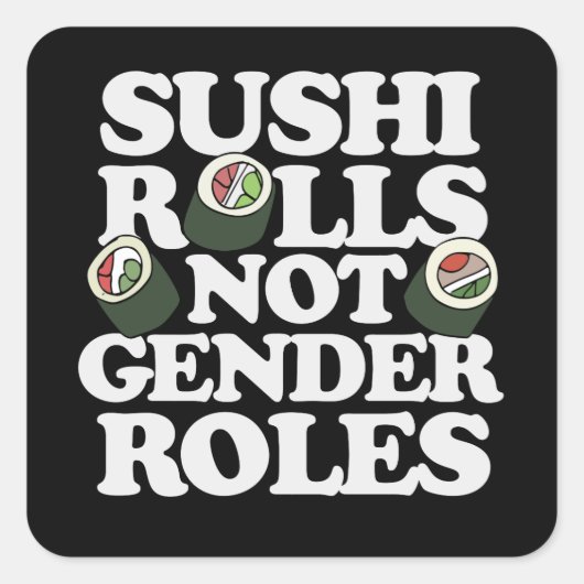 男女転がではない寿司 スクエアシール (正面)