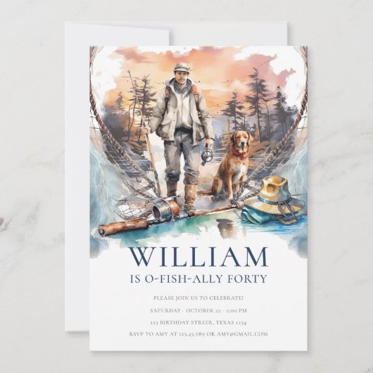 男女魚釣り誕生会 招待状 (正面)