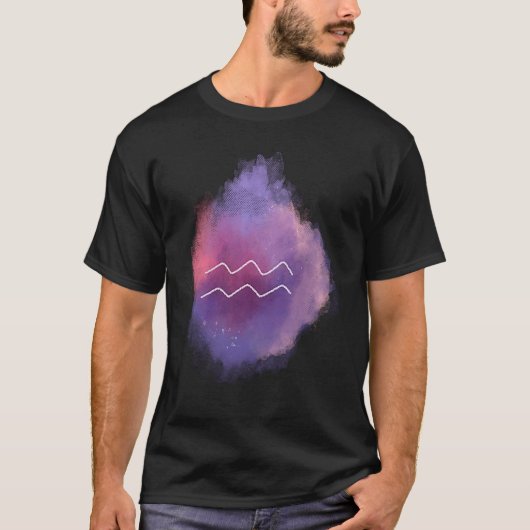 男女 みずがめ座 星座 占い ホロスコープ Tシャツ (正面)