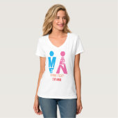 男女 タイポグラフィー アイコン デザイン - 太字 ピンク & Tシャツ (正面フル)