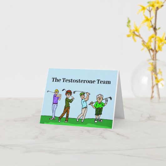 男子おもしろいゴルフチーム用グリーティングカード カード (黄色い花)