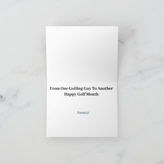 男子おもしろいゴルフチーム用グリーティングカード カード (内部)