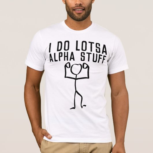 男子おもしろいTシャツ（アルファ） Tシャツ (正面)