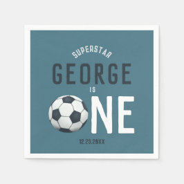 男子かわいいブルースポーツキッズ1st誕生日 スタンダードカクテルナプキン