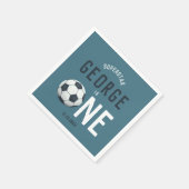 男子かわいいブルースポーツキッズ1st誕生日 スタンダードカクテルナプキン (角)