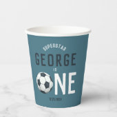 男子かわいいブルースポーツキッズ1st誕生日 紙コップ (正面)