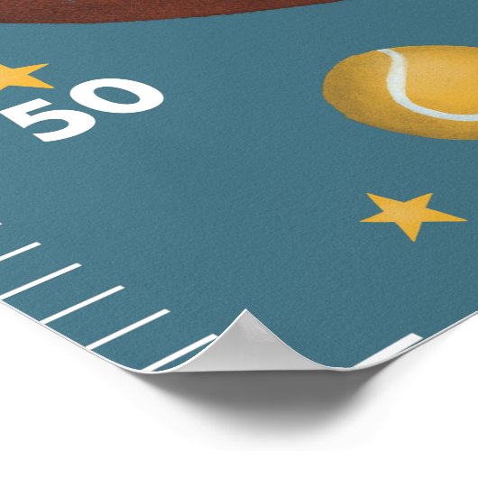 男子かわいいブルーメトリックスポーツの成長チャート ポスター (角)