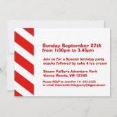 男子たちよ、列車に乗って誕生日パーティーに招待 招待状 (裏面)