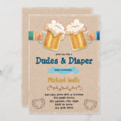 男子とおむつパーティーの招待状 招待状 (正面/裏面)