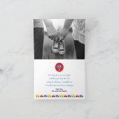 男子のおもちゃ楽しいかわいい青いトラック黄色の水玉模様 サンキューカード (内部)