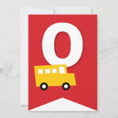 男子のおもちゃ 子供の誕生日パーティー 自作のバンティング バナー 招待状 (正面)