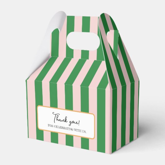 男子のためのクールでモダンなカラフルなストライプの誕生日パーティー フェイバーボックス (裏面サイド)