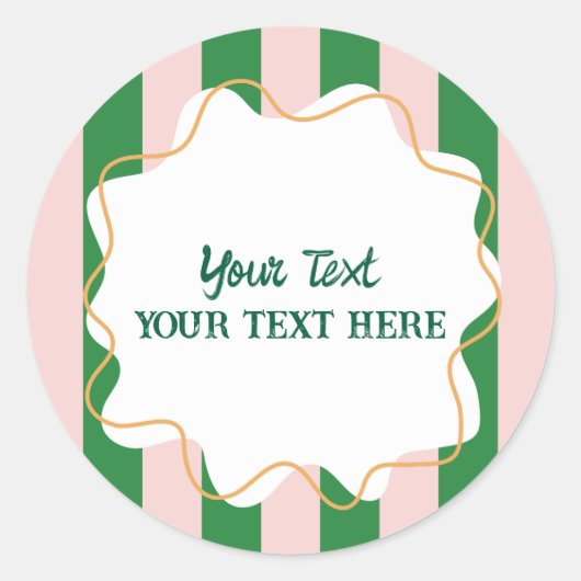 男子のためのクールでモダンなカラフルなストライプの誕生日パーティー ラウンドシール (正面)