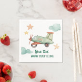 男子のためのクールでモダンなカラフルな飛行機の誕生日パーティー スタンダードカクテルナプキン (インサイチュ)