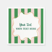 男子のクールでモダンなカラフルなストライプの誕生日パーティー スタンダードカクテルナプキン (正面)