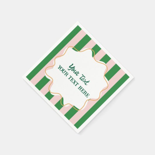 男子のクールでモダンなカラフルなストライプの誕生日パーティー スタンダードカクテルナプキン (角)