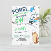男子のゴルフ・パーティ 2歳の誕生日 招待状 (スタンド正面)