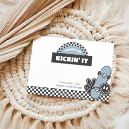 男子のチェック柄スケートボード グルーヴィー ラッド バースデー サンキューカード