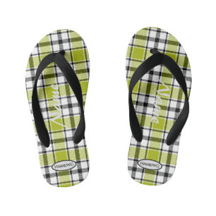 男子のチェック柄フリップフロップ HAMbWG 子供のフリップフロップ キッズビーチサンダル