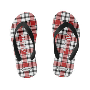 男子のチェック柄フリップフロップ HAMbWG 子供のフリップフロップ キッズビーチサンダル