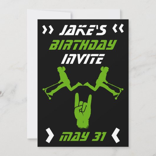 男子のトリックスケーターの誕生日 招待状 (正面)