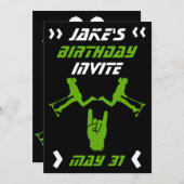 男子のトリックスケーターの誕生日 招待状 (正面/裏面)