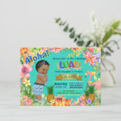 男子のルアウ誕生日パーティー アフリカ系アメリカ人のルアウ 招待状 (スタンド正面)